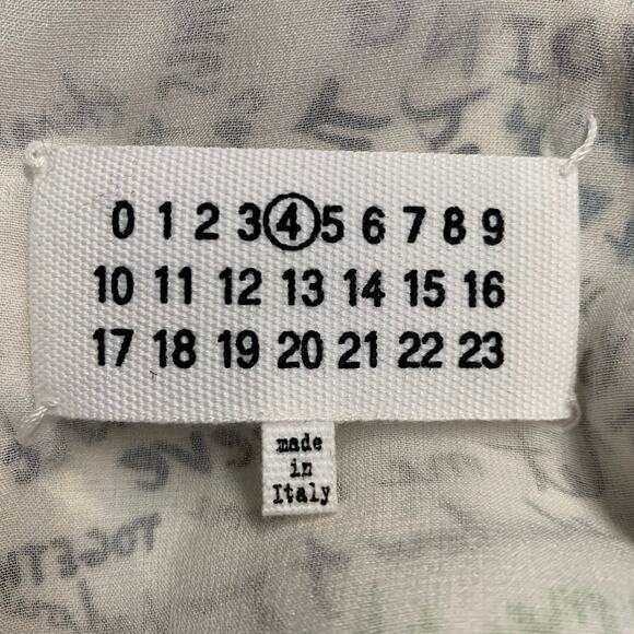 MAISON MARGIELA Size 2 White Multi Color Silk Graffiti Midi Box Dress - Picture 5 of 8